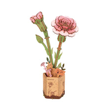 Load image into Gallery viewer, 3D Wooden Flower Puzzle: Pink Carnation