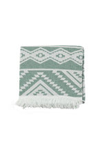 Load image into Gallery viewer, Aztec Turkish Beach Towels 33x66 Fouta Peshtemal Hammam Pool: Green