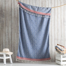 Load image into Gallery viewer, Modern Diamond Turkish Cotton Beach Towels Pool Yoga Gym Spa: Black