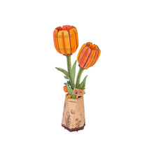 Load image into Gallery viewer, 3D Wooden Flower Puzzle: Orange Tulip