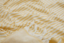 Load image into Gallery viewer, Siena Turkish Towels Terry backing Oversized Stripe Quickdry: Mustard