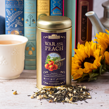 Load image into Gallery viewer, War and Peach - Leo Tolstoy Loose Tea Tin for Book Lovers: Black