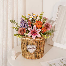 Load image into Gallery viewer, 3D Wooden Flower Puzzle: Orange Tulip