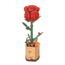 Load image into Gallery viewer, 3D Wooden Flower Puzzle: Red Rose