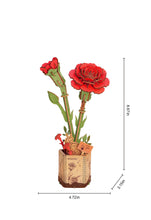Load image into Gallery viewer, 3D Wooden Flower Puzzle: Red Carnation