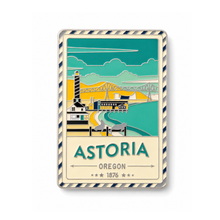 Load image into Gallery viewer, Astoria Oregon - Enamel Postcard Magnet