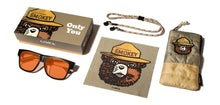 Load image into Gallery viewer, CAMP Cliff Sunglasses - Smokey Bear Edition - Matte Black / Walnut / Basic Polarized Amber