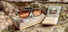 Load image into Gallery viewer, CAMP Glacier Sunglasses - Smokey Bear Edition - Matte Black / Walnut / Basic Polarized Amber