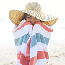 Load image into Gallery viewer, Coral & Sea Glass Laguna Beach Towel