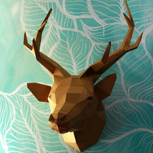 Load image into Gallery viewer, Deer Head PaperCraft Origami Wall Art - Gold Limited Edition