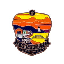 Load image into Gallery viewer, Newport Oregon - Enamel Magnet