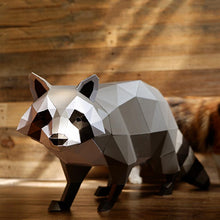 Load image into Gallery viewer, Raccoon PaperCraft Origami Wall Art, 3D Paper Wall Art
