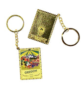 Load image into Gallery viewer, State of Oregon - Enamel Postcard Keychain