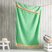 Load image into Gallery viewer, Modern Diamond Turkish Cotton Beach Towels Pool Yoga Gym Spa: Navy