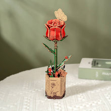 Load image into Gallery viewer, 3D Wooden Flower Puzzle: Red Rose