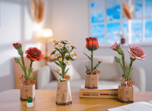 Load image into Gallery viewer, 3D Wooden Flower Puzzle: Red Carnation