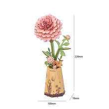 Load image into Gallery viewer, Rowood Pink Dahlia 3D Wooden Puzzle