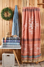 Load image into Gallery viewer, Boho Beach Towels Turkish Hammam Peshtemal Fouta Lake Pool: Navy