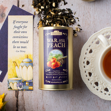 Load image into Gallery viewer, War and Peach - Leo Tolstoy Loose Tea Tin for Book Lovers: Black