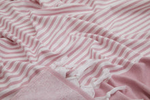 Load image into Gallery viewer, Siena Turkish Towels Terry backing Oversized Stripe Quickdry: Mustard