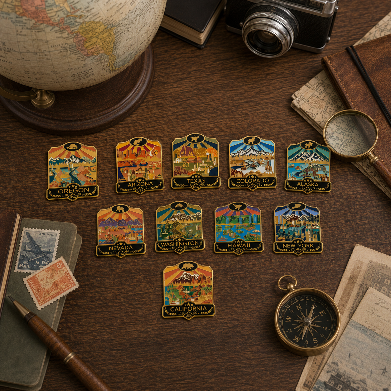 The United States Collection - Enamel Magnets – Landmarks Unlimited