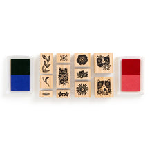 Load image into Gallery viewer, Blooming Cats Rubber Stamp Set
