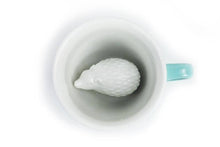 Load image into Gallery viewer, Ceramic HEDGEHOG Surprise Mug Gift (11 oz. -Aqua Green)
