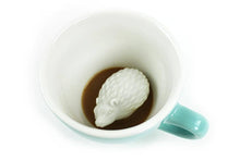 Load image into Gallery viewer, Ceramic HEDGEHOG Surprise Mug Gift (11 oz. -Aqua Green)
