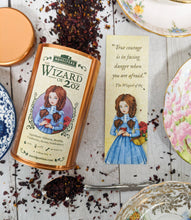 Load image into Gallery viewer, Wizard of Oz Loose Tea Tin with Dorothy Gale Bookmark: Black
