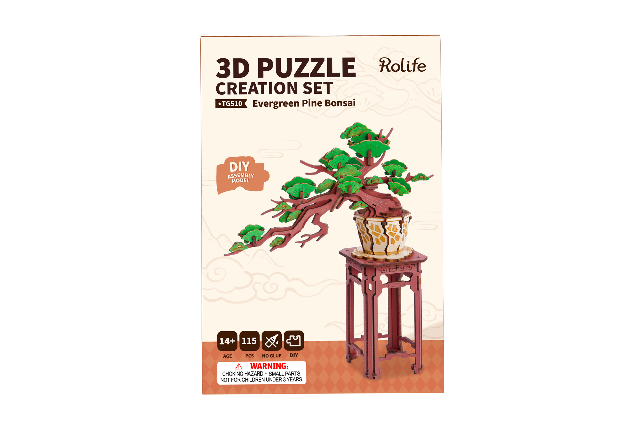 Rolife Evergreen Pine Bonsai DIY Wooden 3D Puzzle - Small Addictions RC