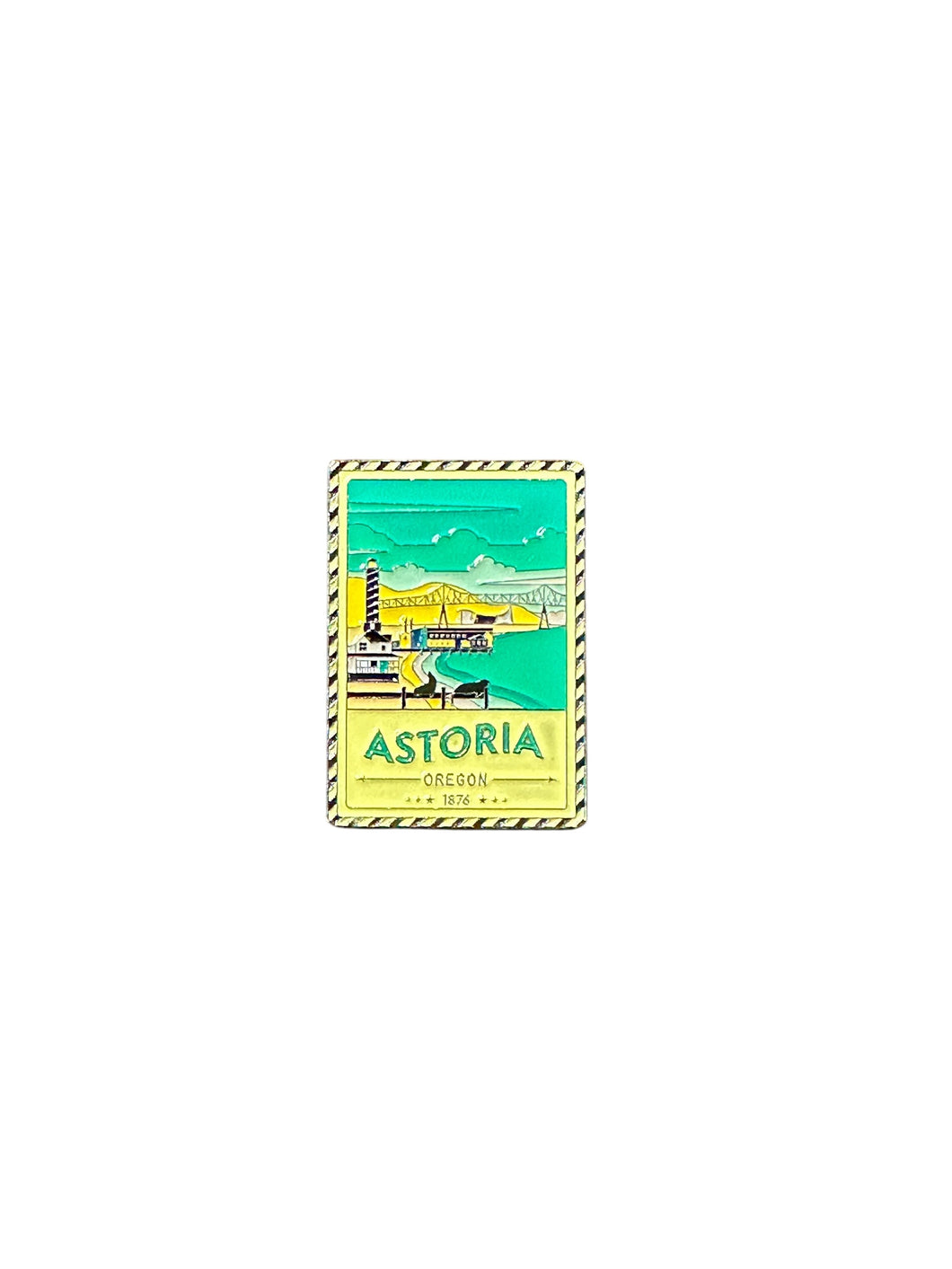 Astoria Oregon - Enamel Postcard Magnet