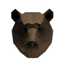 Load image into Gallery viewer, Bear Head 3D PaperCraft Origami Wall Art
