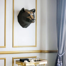 Load image into Gallery viewer, Bear Head 3D PaperCraft Origami Wall Art
