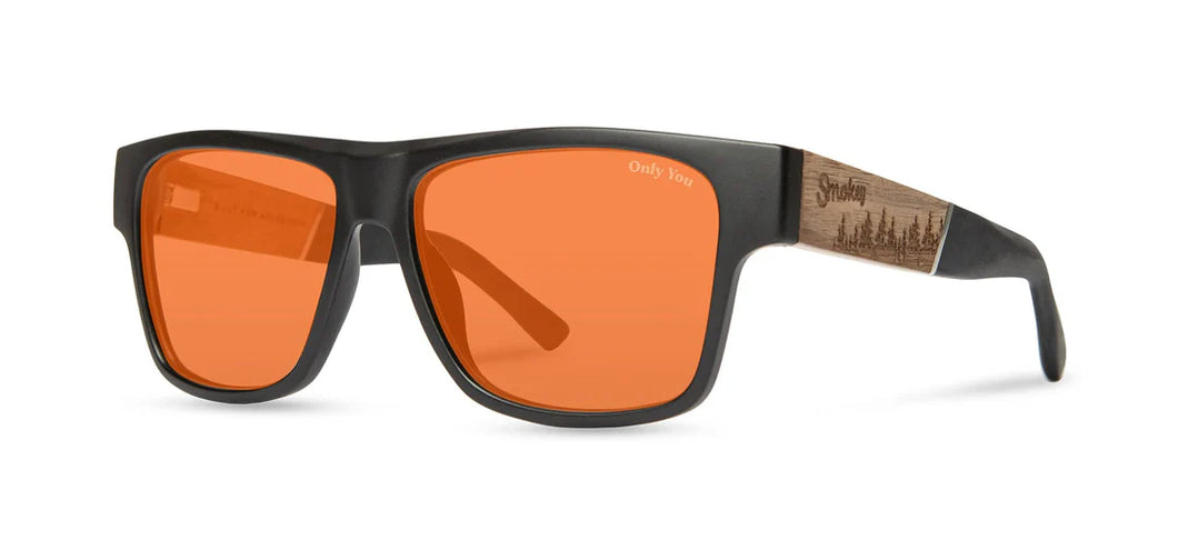 CAMP Cliff Sunglasses - Smokey Bear Edition - Matte Black / Walnut / Basic Polarized Amber