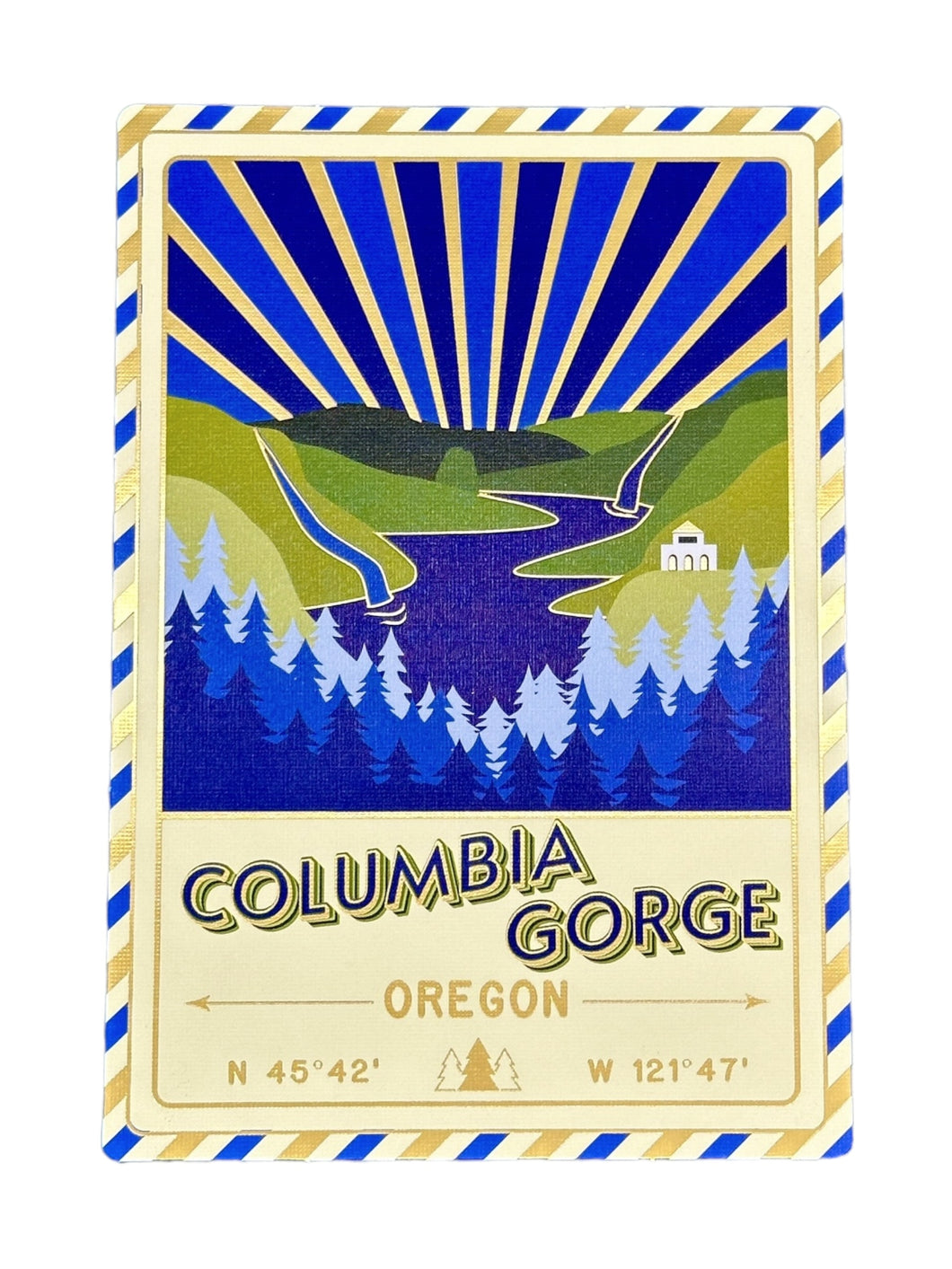 Columbia Gorge - Oregon - Postcard - Textured Foil