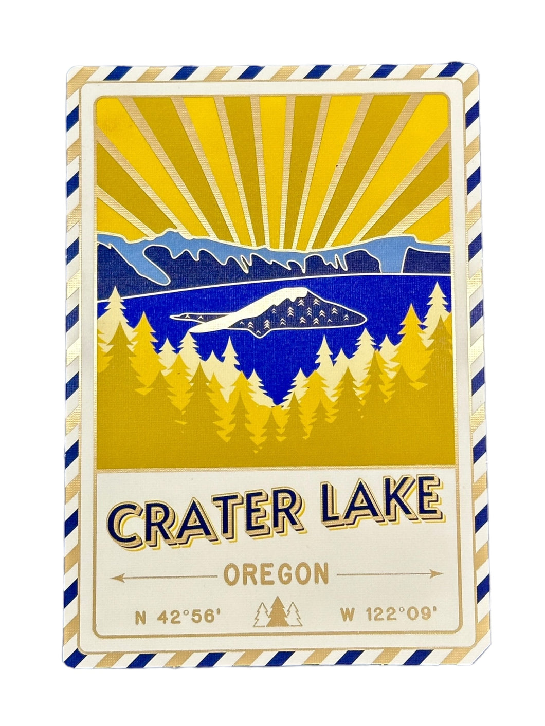 Crater Lake - Oregon - Postcard - Textured Foil