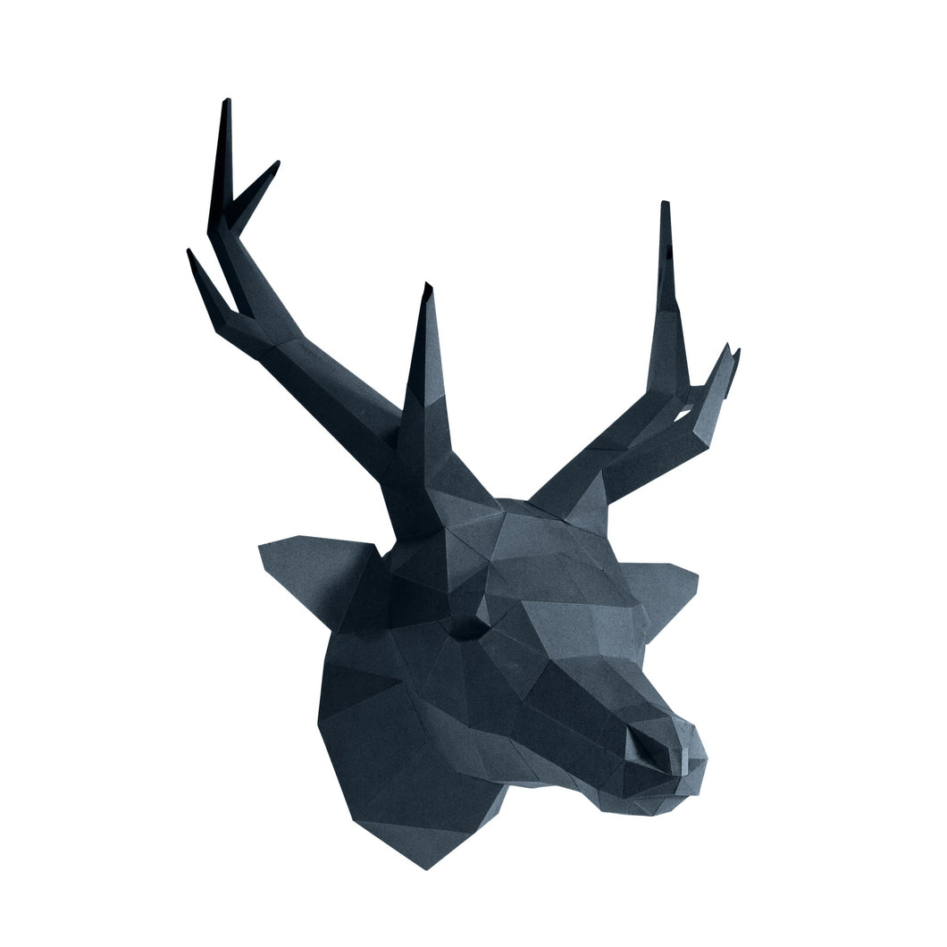 Deer Head Origami Wall Art - Grey Sapphire Limited Edition