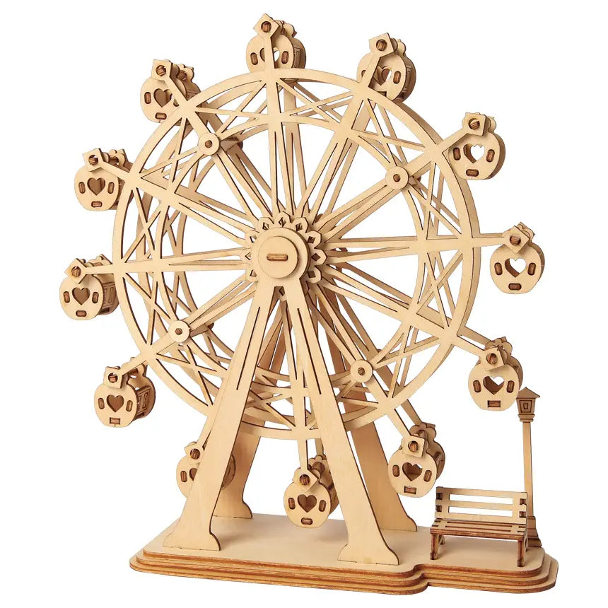 3D Laser Cut Wooden Puzzle: Ferris Wheel