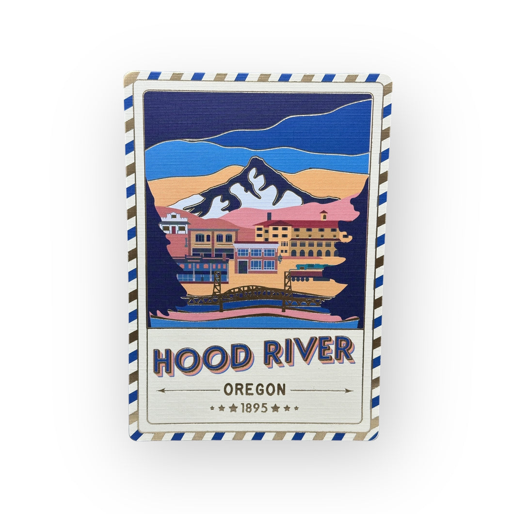 Hood River - Oregon - Postcard - Textured Foil