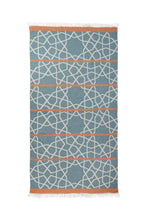 Load image into Gallery viewer, MARRAKECH | LUXURY BEACH TOWEL | APRICOT - BLUE
