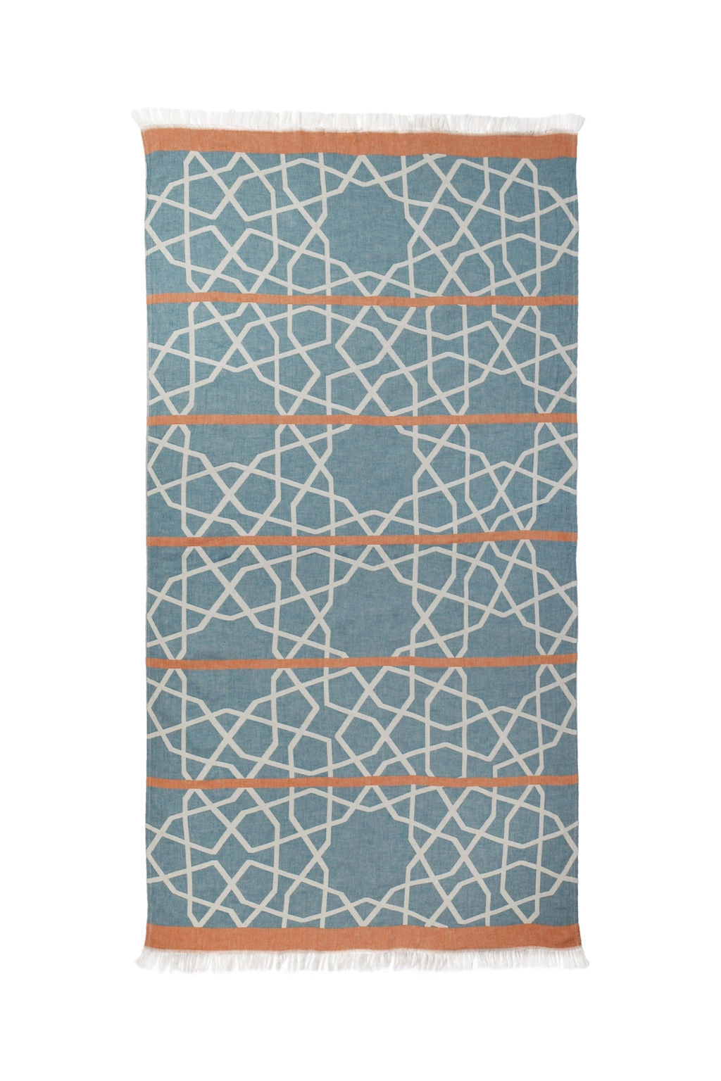 MARRAKECH | LUXURY BEACH TOWEL | APRICOT - BLUE