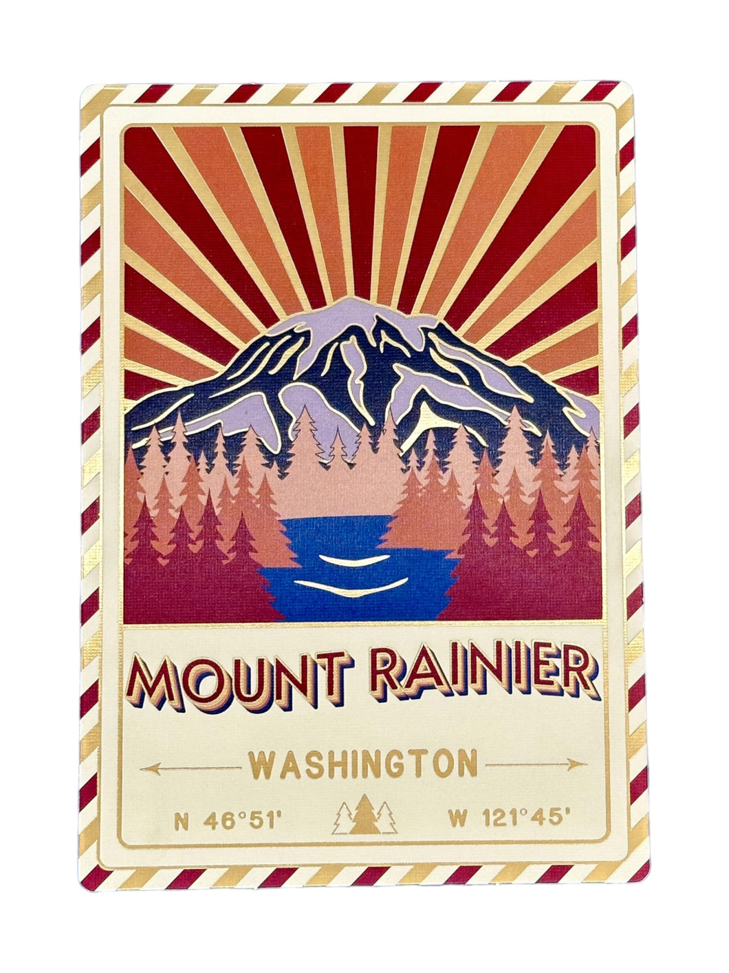 Mount Rainier - Washington - Postcard - Textured Foil