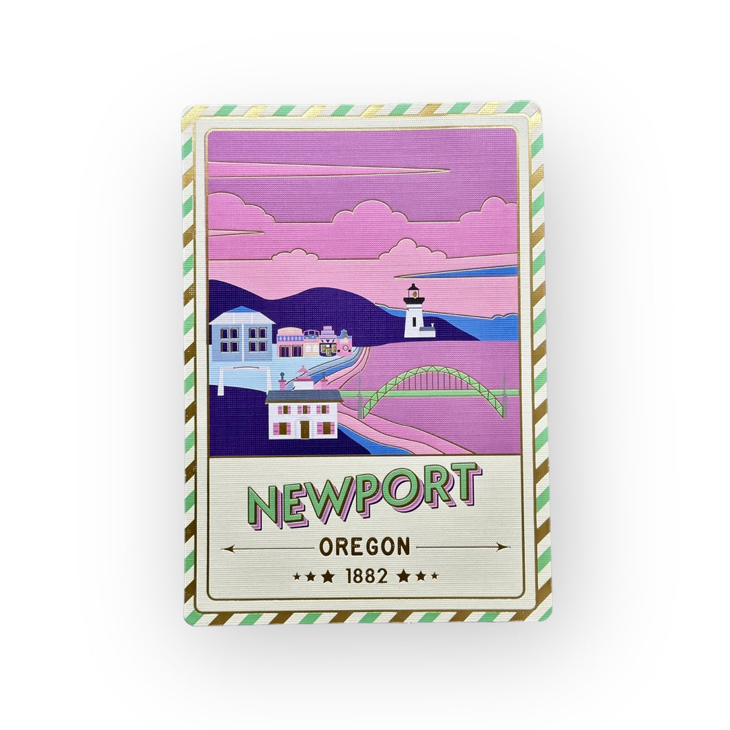 Newport - Oregon - Postcard - Textured Foil