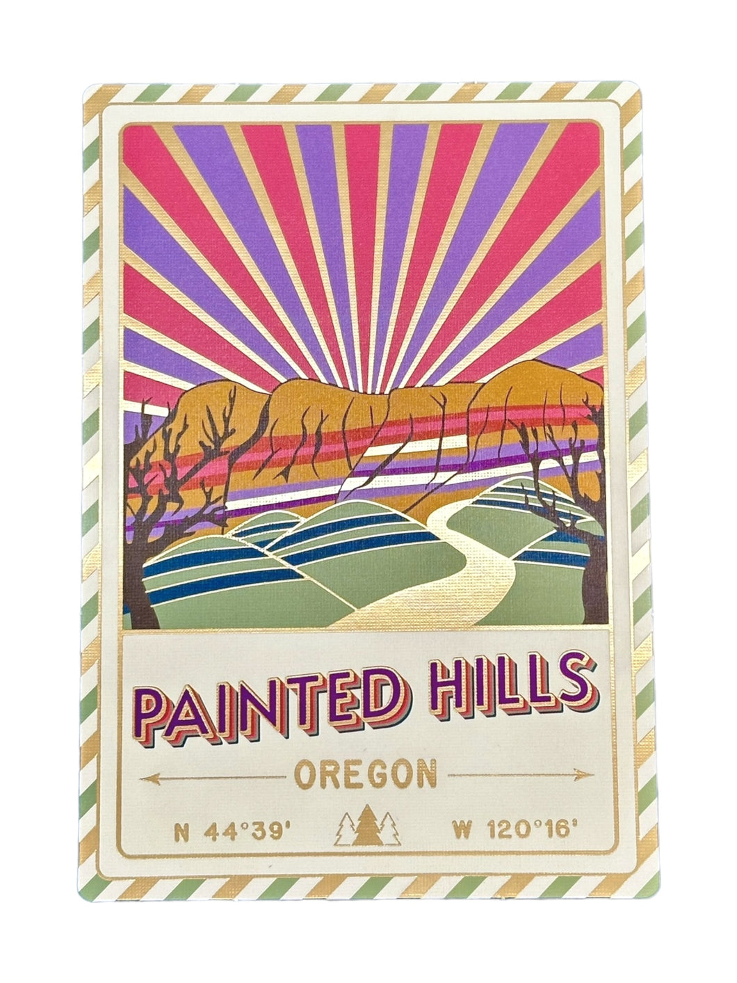 Painted Hills - Oregon - Postcard - Textured Foil