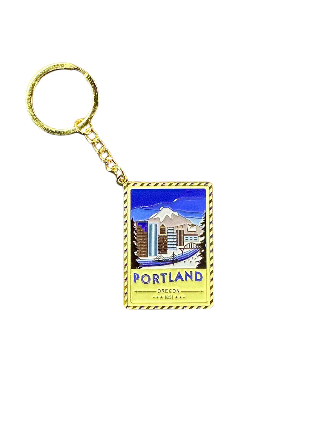 Portland Oregon - Enamel Postcard Keychain