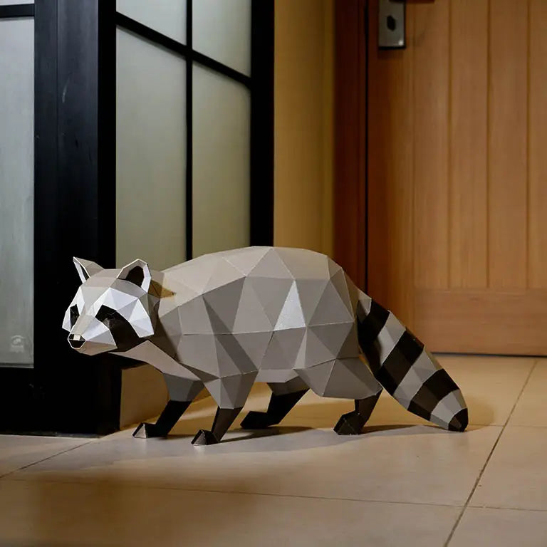 Raccoon PaperCraft Origami Wall Art, 3D Paper Wall Art