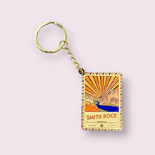 Load image into Gallery viewer, Smith Rock Oregon - Enamel Postcard Keychain
