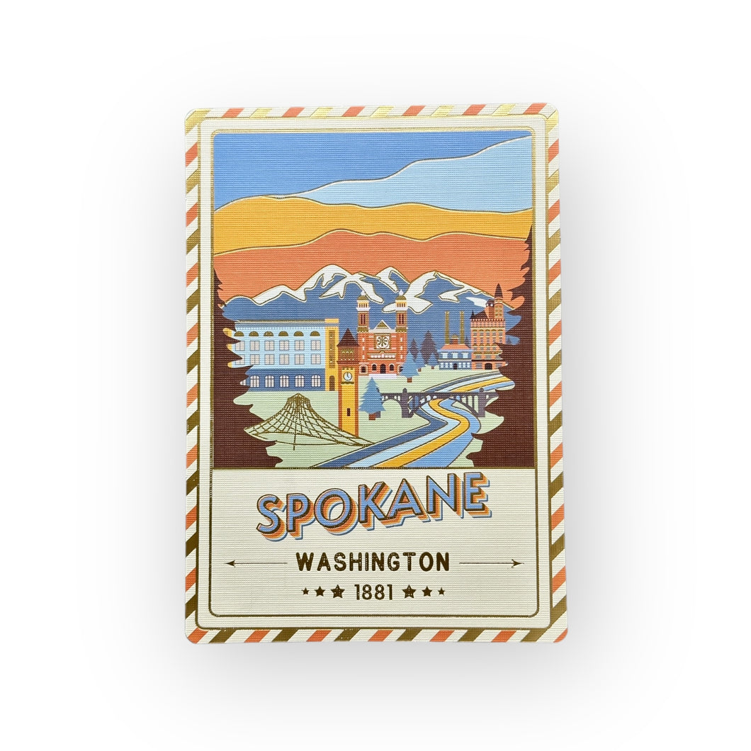 Spokane - Washington - Postcard - Textured Foil