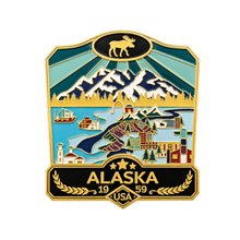 Load image into Gallery viewer, State of Alaska - Enamel Magnet
