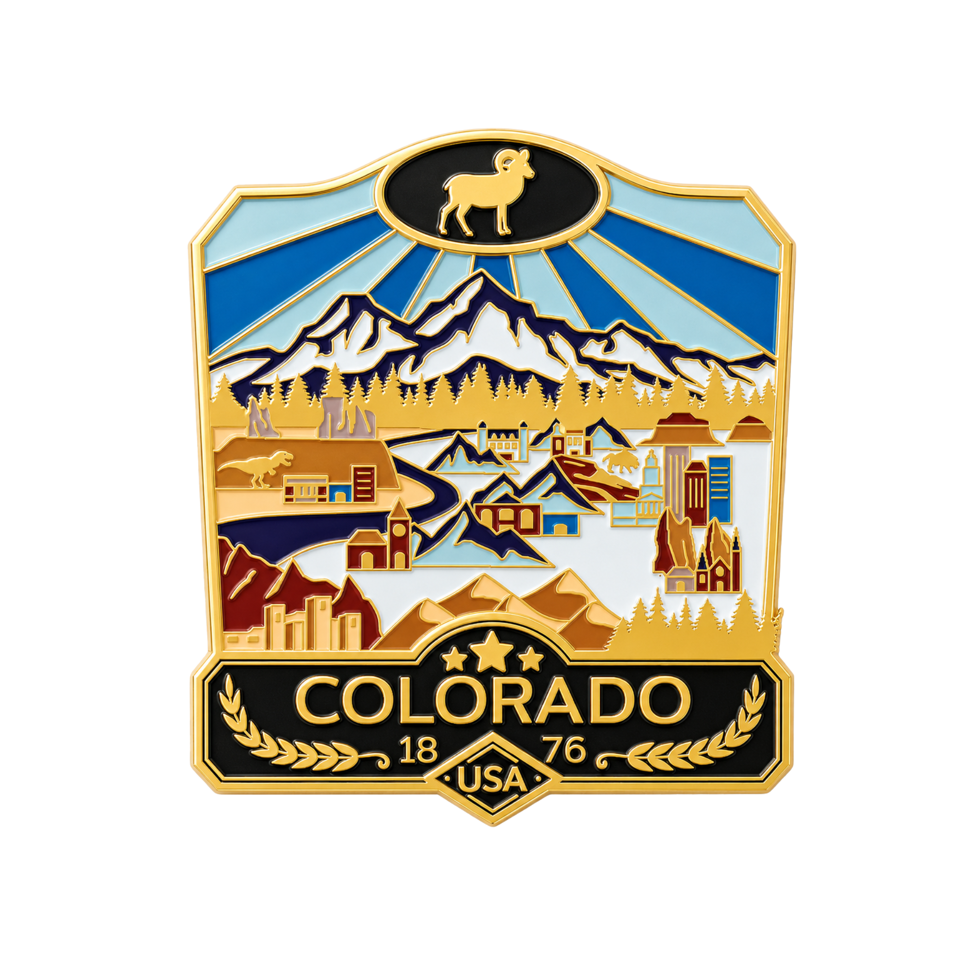 State of Colorado - Enamel Magnet – Landmarks Unlimited